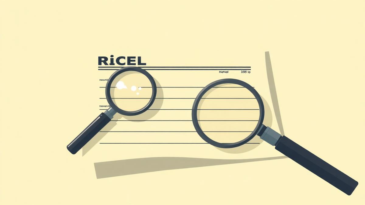 Illustration of a printed electricity bill examined through magnifying glasses