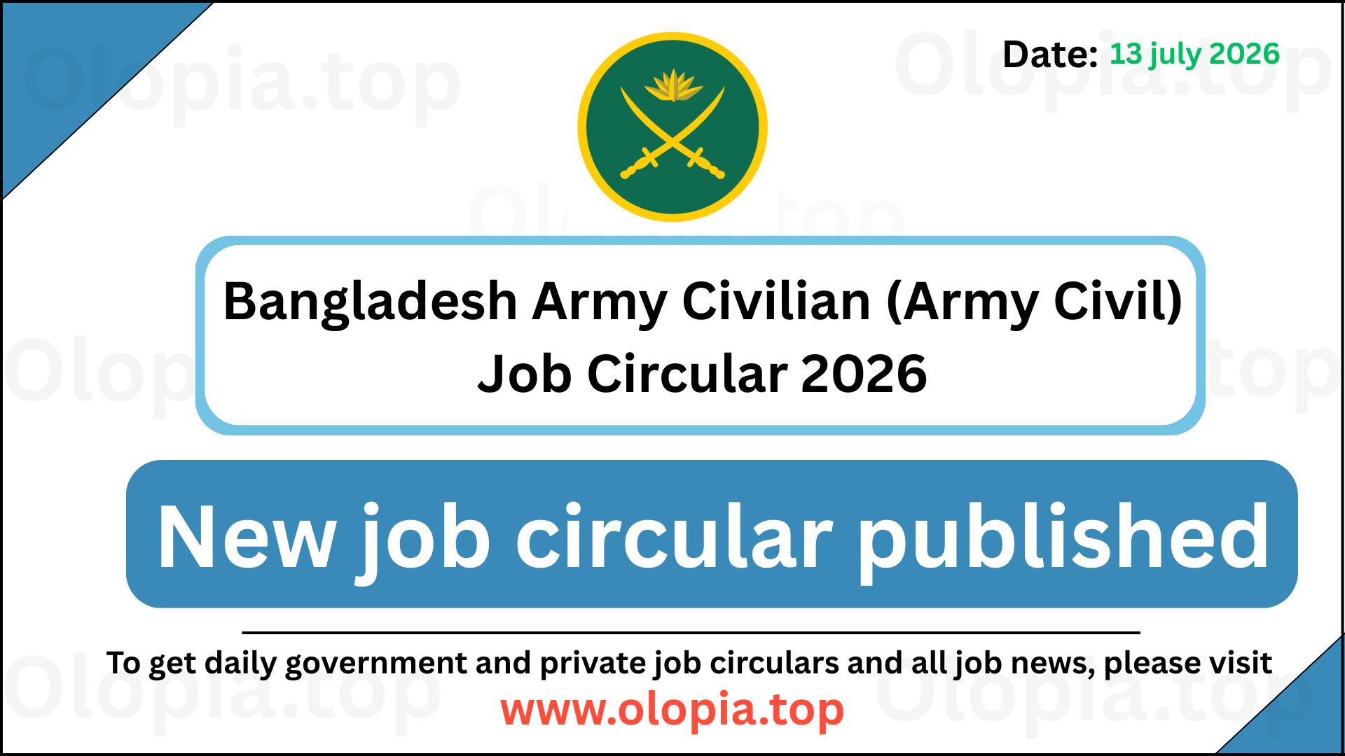 Bangladesh Army Civilian (Army Civil) Job Circular 2026
